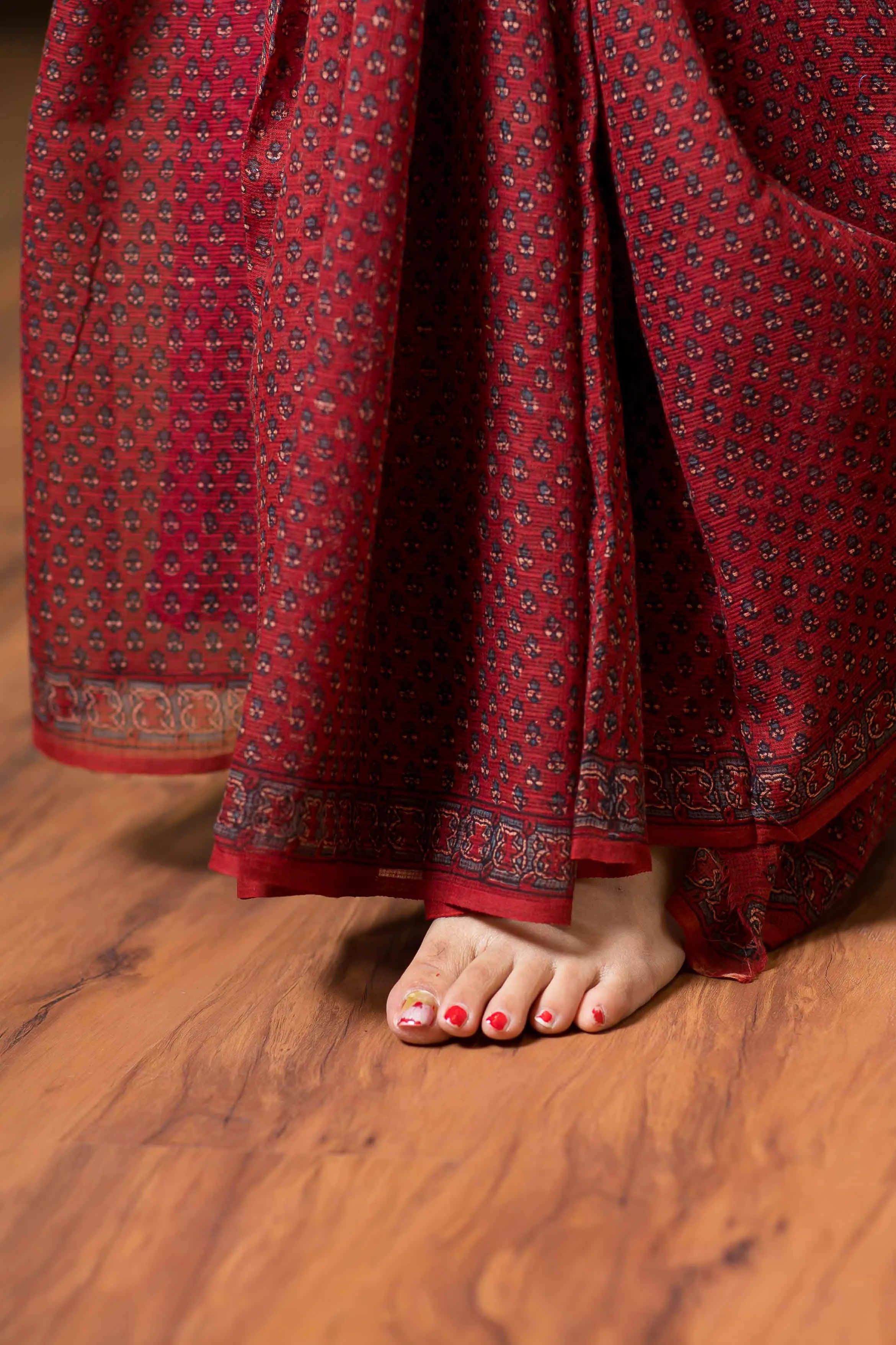 Ajrakh Natural Dyed Kota Doria Saree