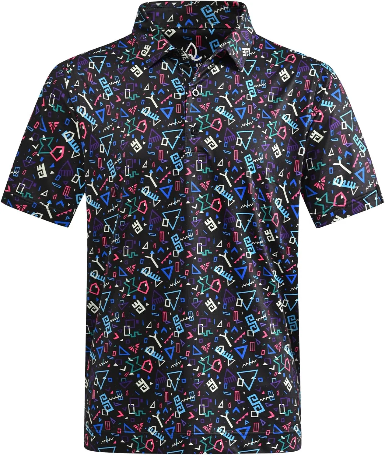 DEOLAX Mens Golf Shirt Fashion Prints Athletic Mens Polo Shirts Short Sleeve Classic Casual Dry Fit Soft Golf Shirts for Men
