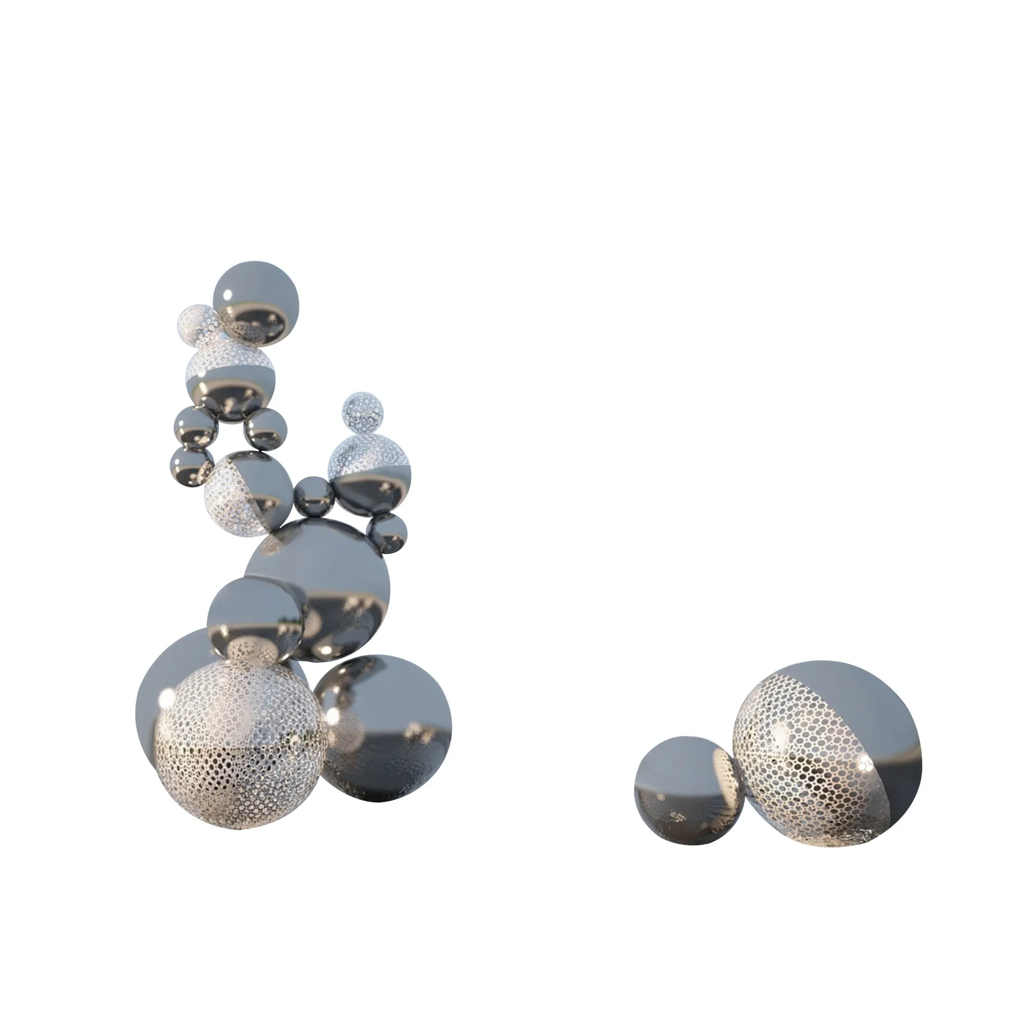 FINEST Modern Indoor Floor Art Geometric Stainless Steel Hollow Sphere Sculpture FS-096