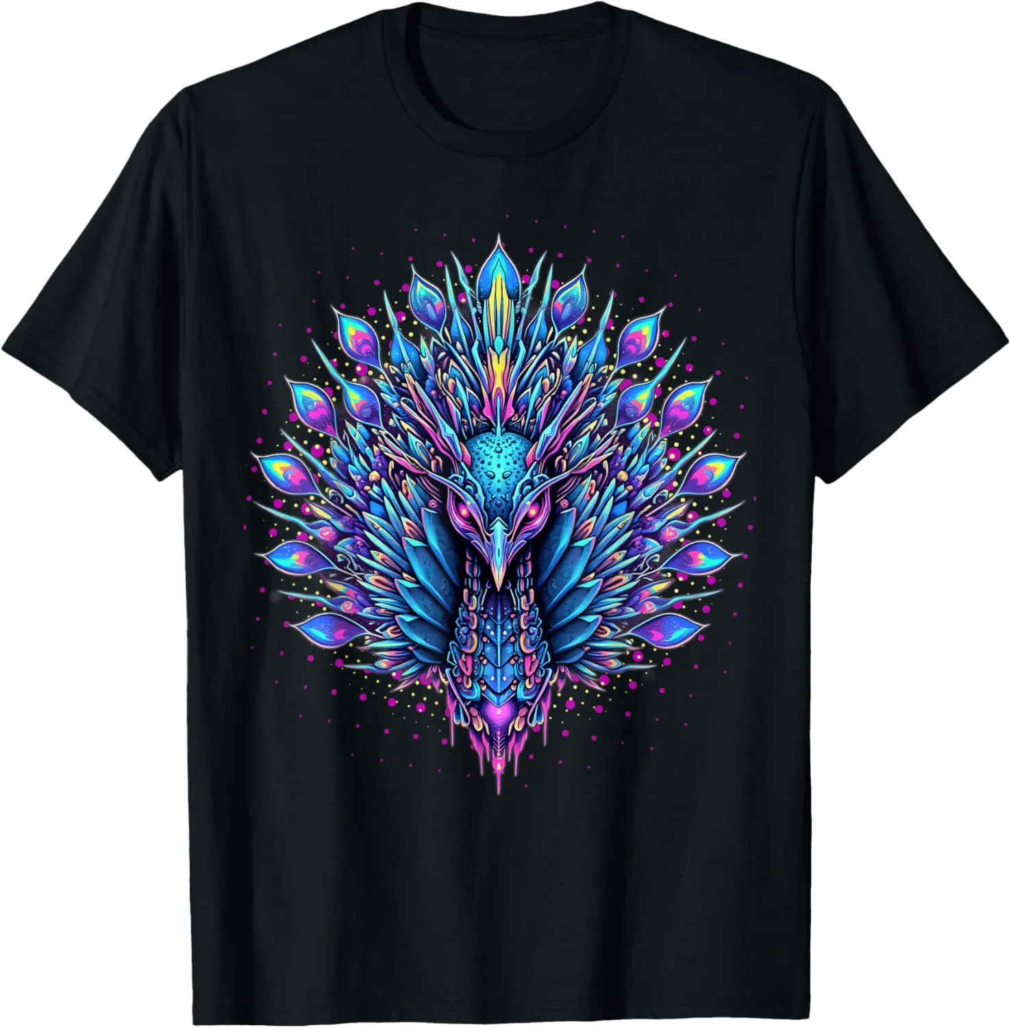 Funny EDM Festival Rave Cute Party Peacock Graphic Outfits T-Shirt
