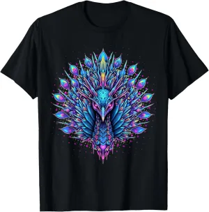 Funny EDM Festival Rave Cute Party Peacock Graphic Outfits T-Shirt