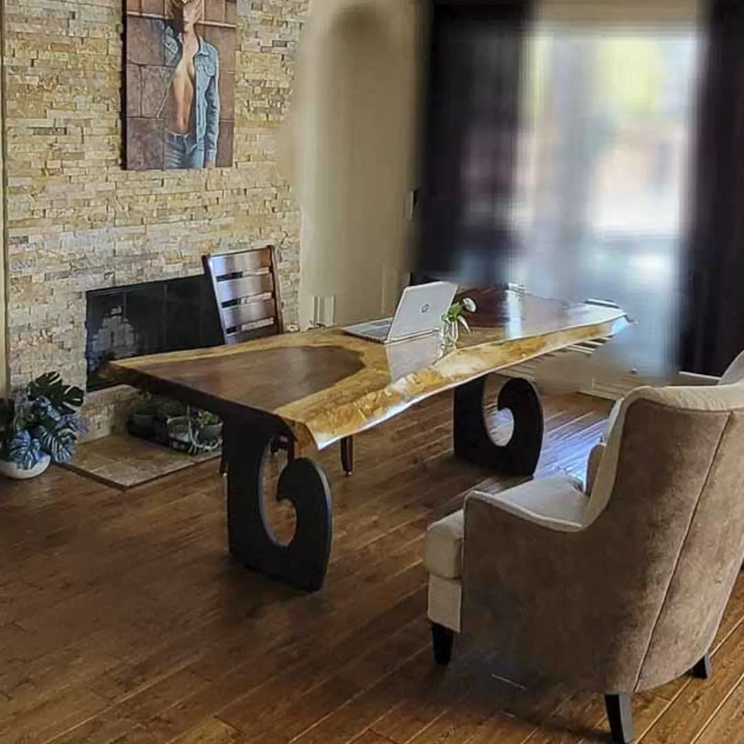 Furniture Legs 406 Luma 28H for Modern Dining with Live Edge Tabletop