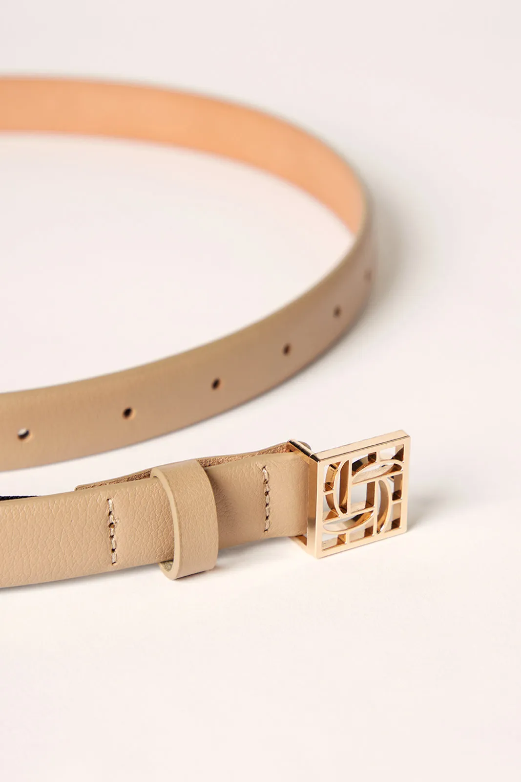 Monogram Belt Almond