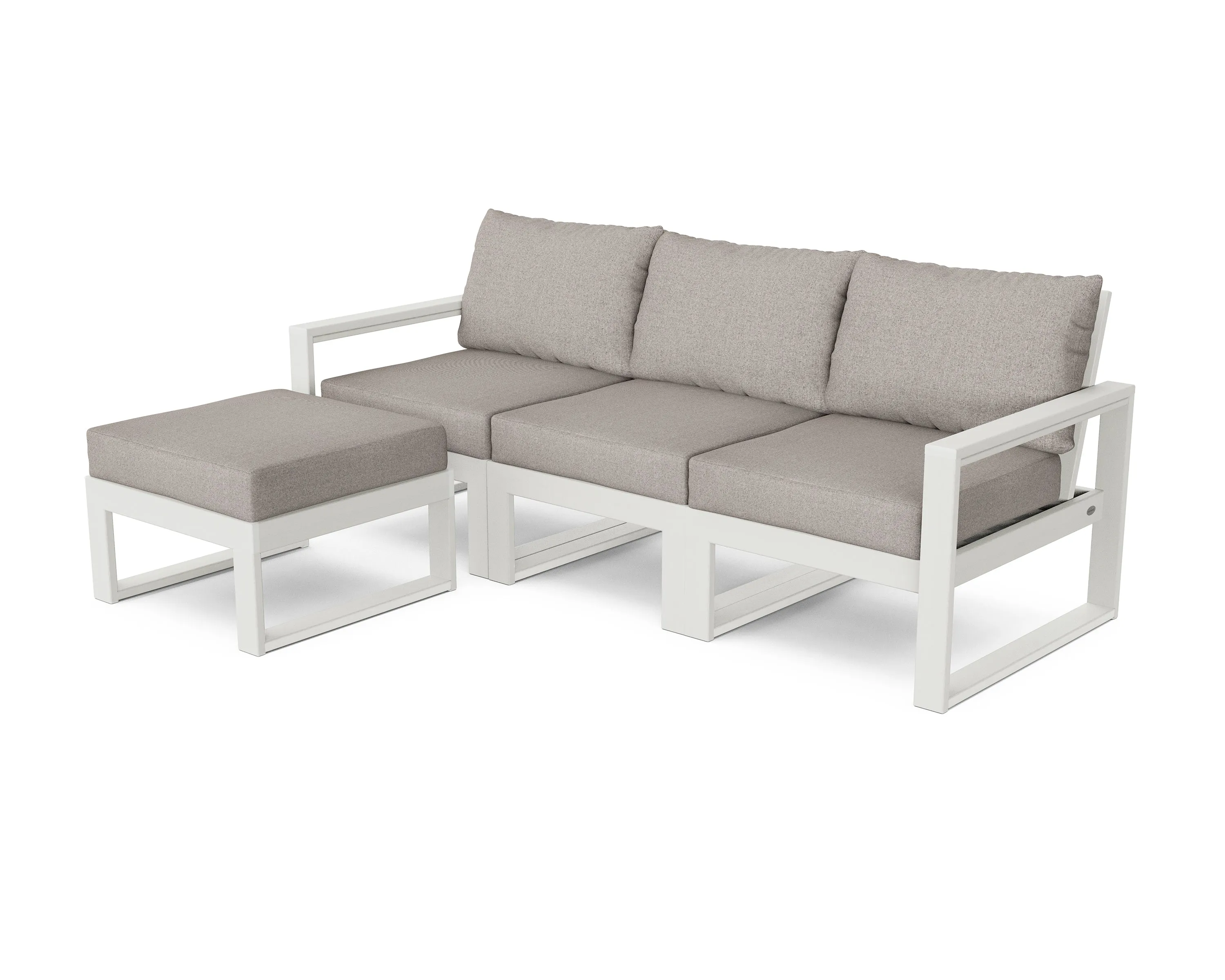 POLYWOOD® EDGE 4-Piece Modular Deep Seating Set with Ottoman in Vintage