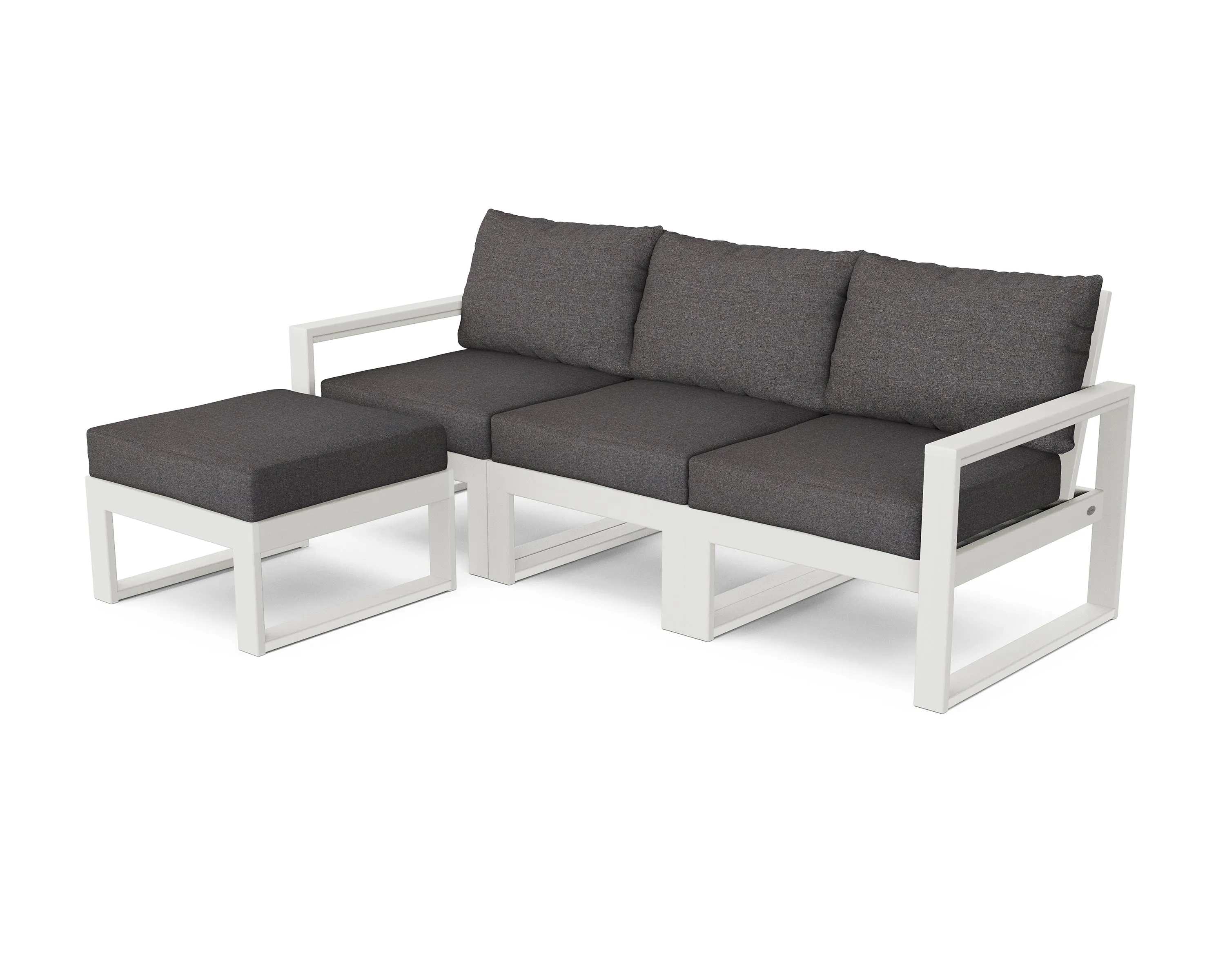 POLYWOOD® EDGE 4-Piece Modular Deep Seating Set with Ottoman in Vintage