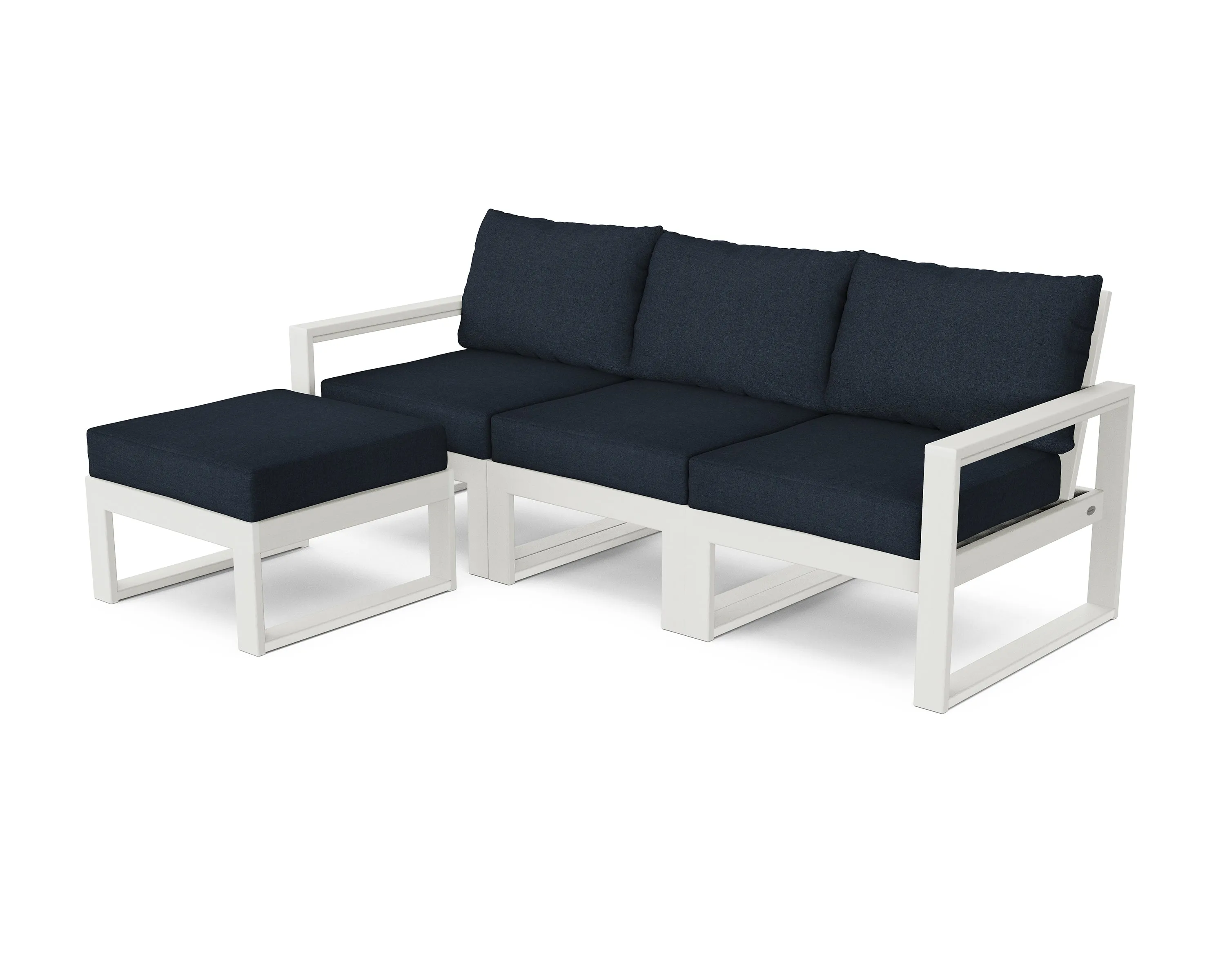 POLYWOOD® EDGE 4-Piece Modular Deep Seating Set with Ottoman in Vintage