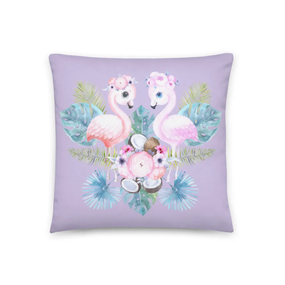 Purple flamingo cushion covers