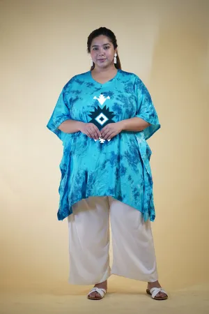 SkyBlue Rayon TieDyeKurta - StunningInSkyblue
