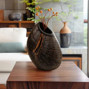 The Better Home Flower Vase for Corner (34cm) Vase for Home Decor | Flower Vase Big Size | Shell Shape Flower Vases for Home Decor | Home Decor Items for Living Room, Office Table, Bedroom, Temple
