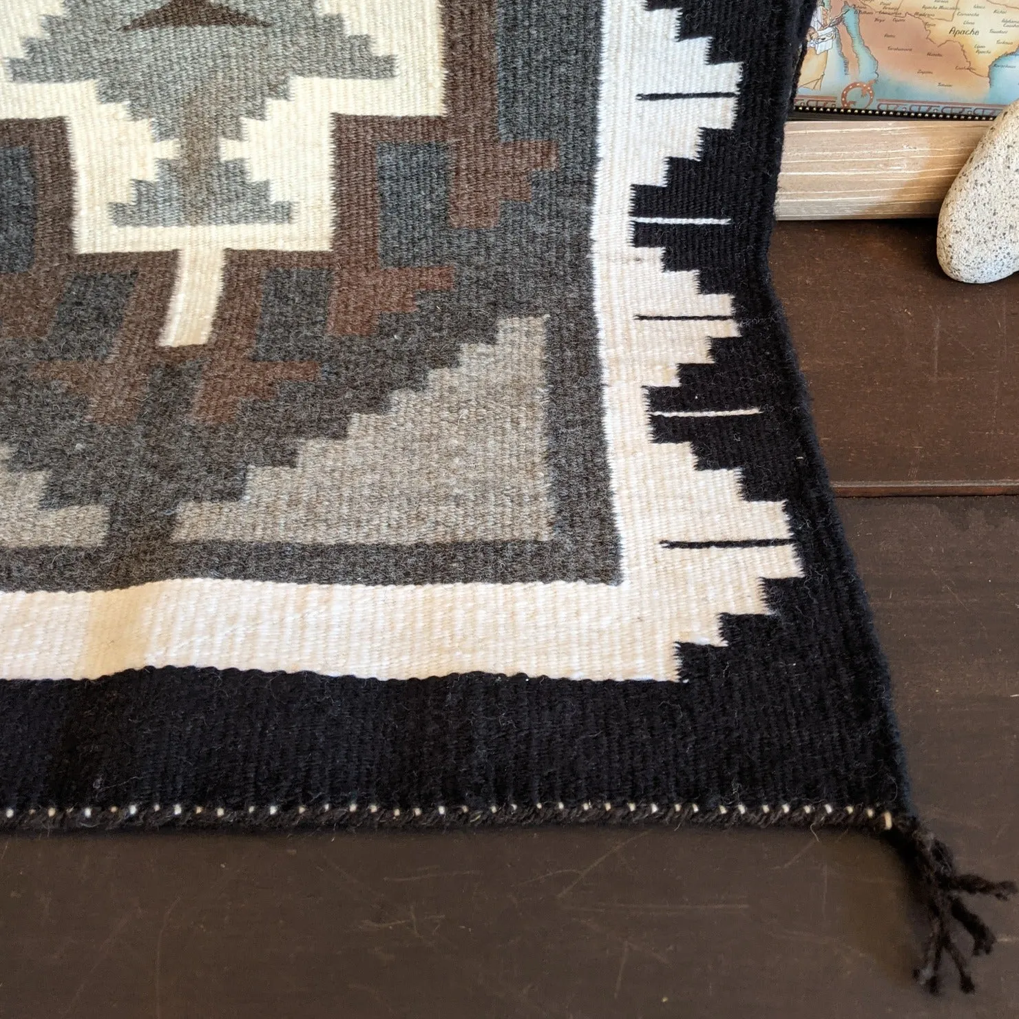 Two Grey Hills Navajo Rug by Aileen Curtis SWT-NR198