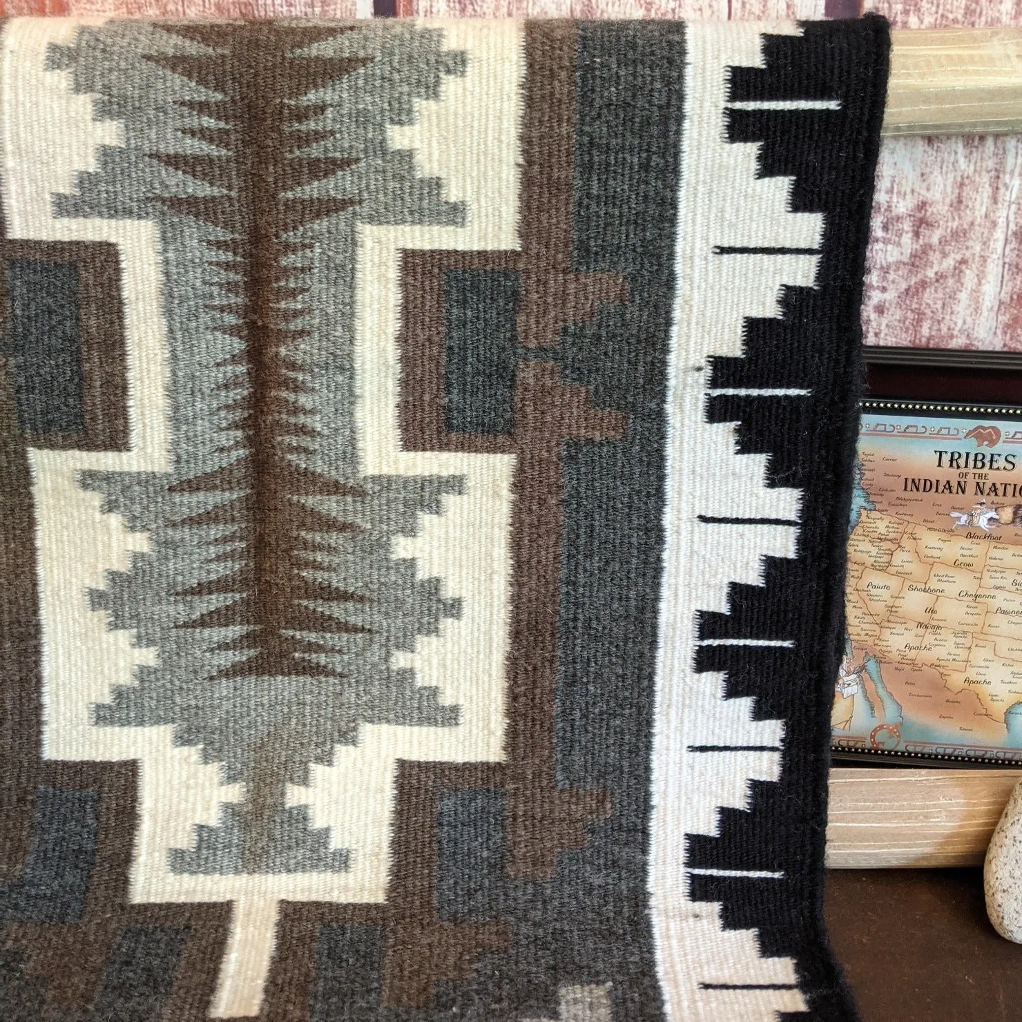 Two Grey Hills Navajo Rug by Aileen Curtis SWT-NR198