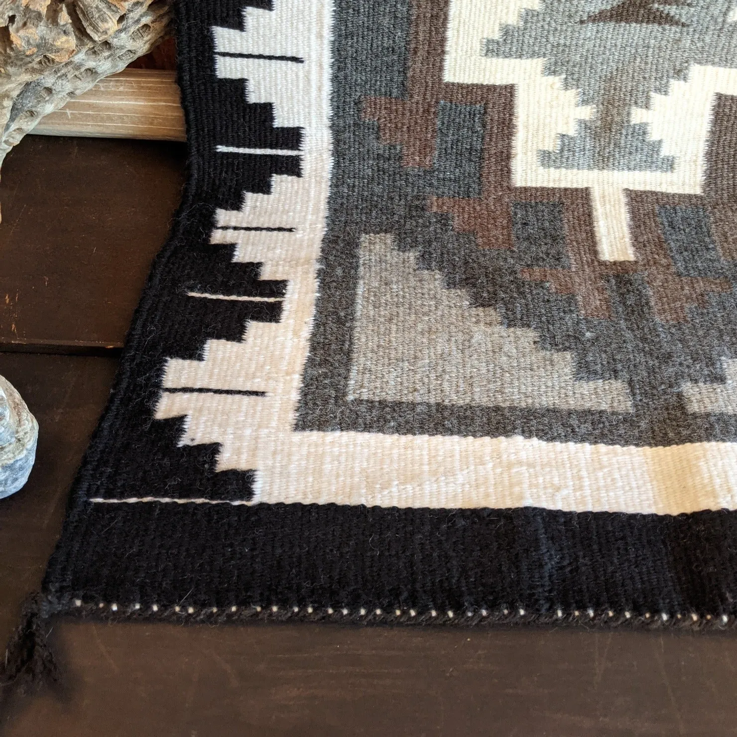 Two Grey Hills Navajo Rug by Aileen Curtis SWT-NR198