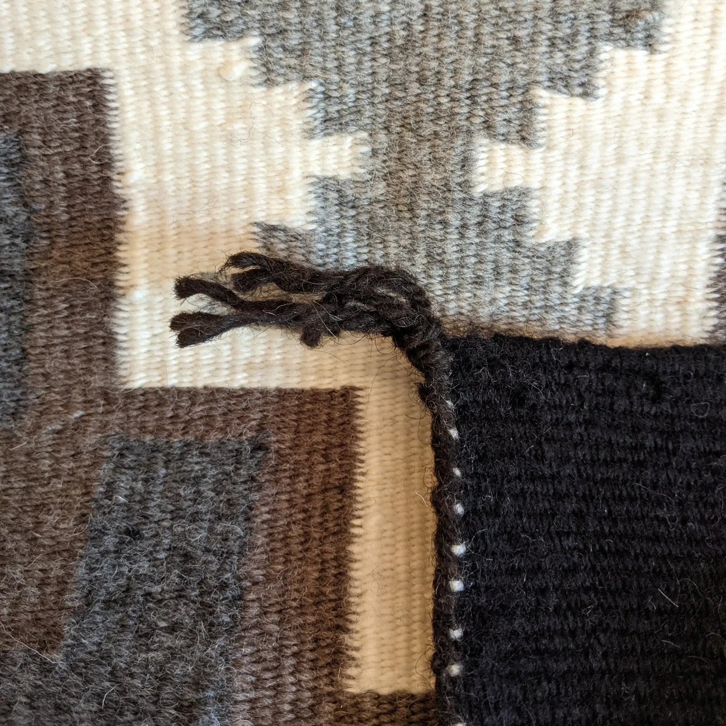 Two Grey Hills Navajo Rug by Aileen Curtis SWT-NR198