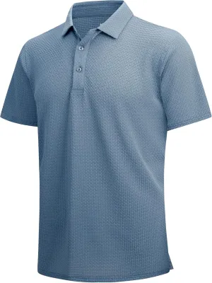 WARHORSEE Golf Polo Shirts for Men Short Sleeve Wrinkle Free 4 Way Stretch Moisture Wicking Performance Collared Tshirts