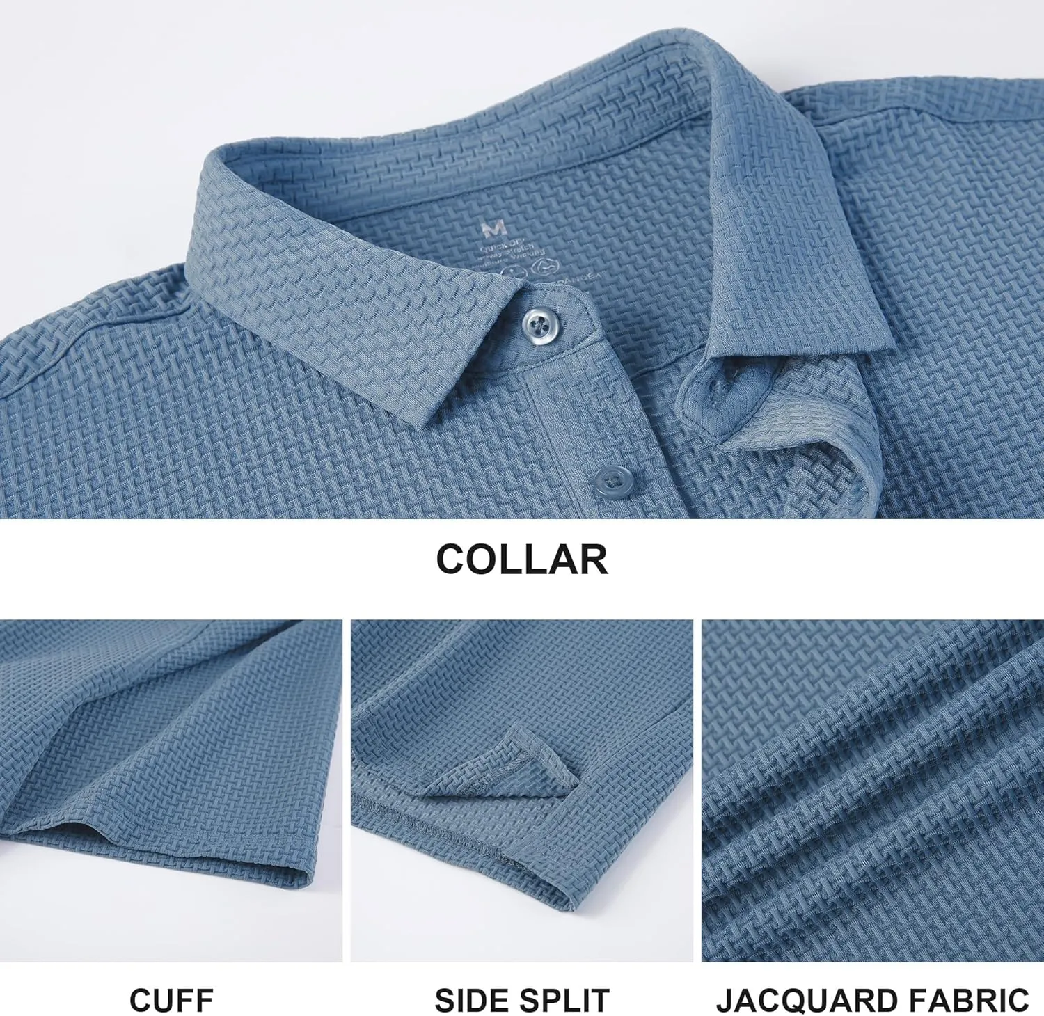 WARHORSEE Golf Polo Shirts for Men Short Sleeve Wrinkle Free 4 Way Stretch Moisture Wicking Performance Collared Tshirts