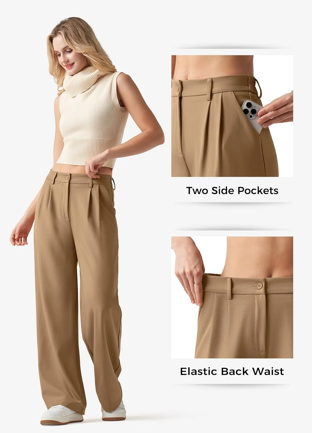 Willit Women's Work Pants Wide Leg Dress Pants High Waisted Casual Slacks Business Office Pants with Pockets 28"/30"/32"