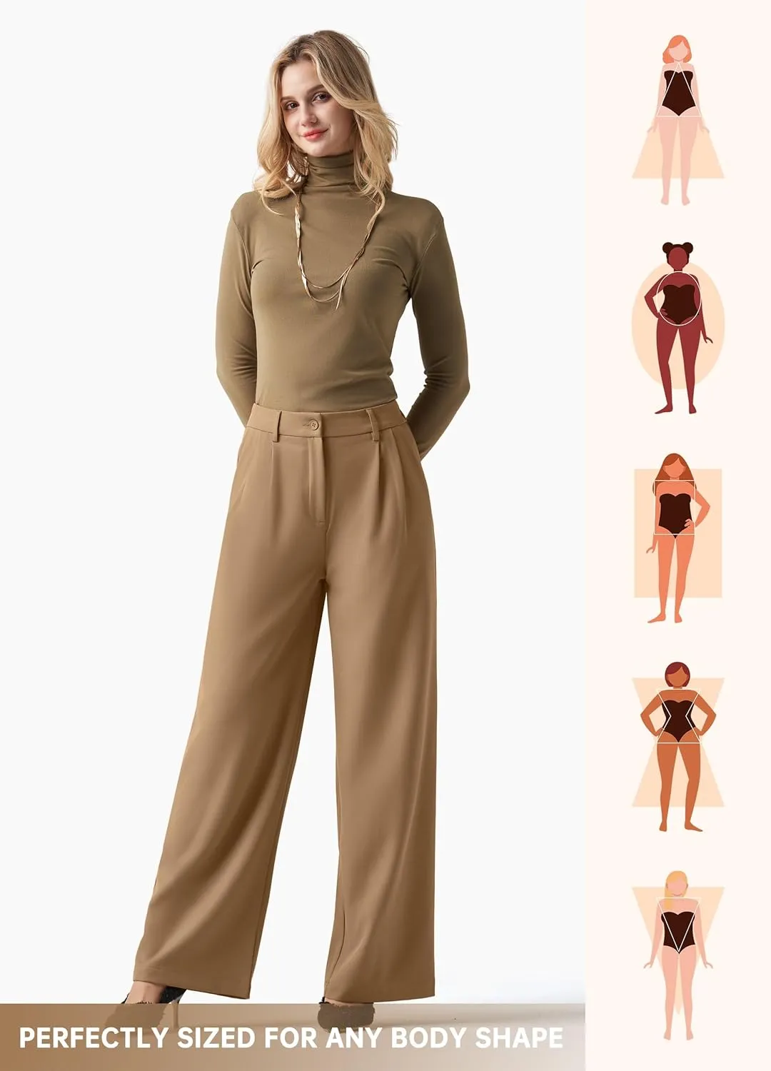 Willit Women's Work Pants Wide Leg Dress Pants High Waisted Casual Slacks Business Office Pants with Pockets 28"/30"/32"