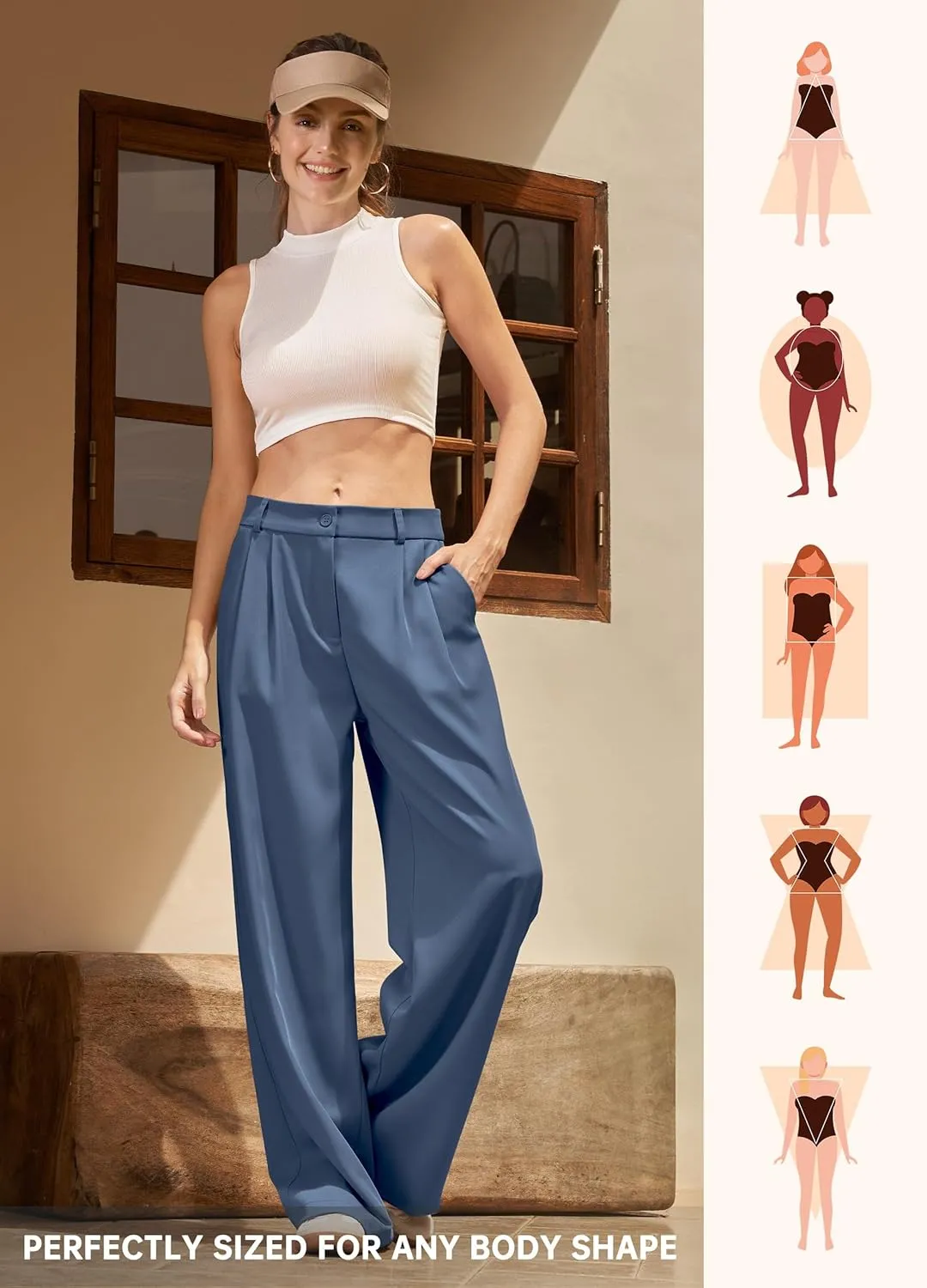 Willit Women's Work Pants Wide Leg Dress Pants High Waisted Casual Slacks Business Office Pants with Pockets 28"/30"/32"