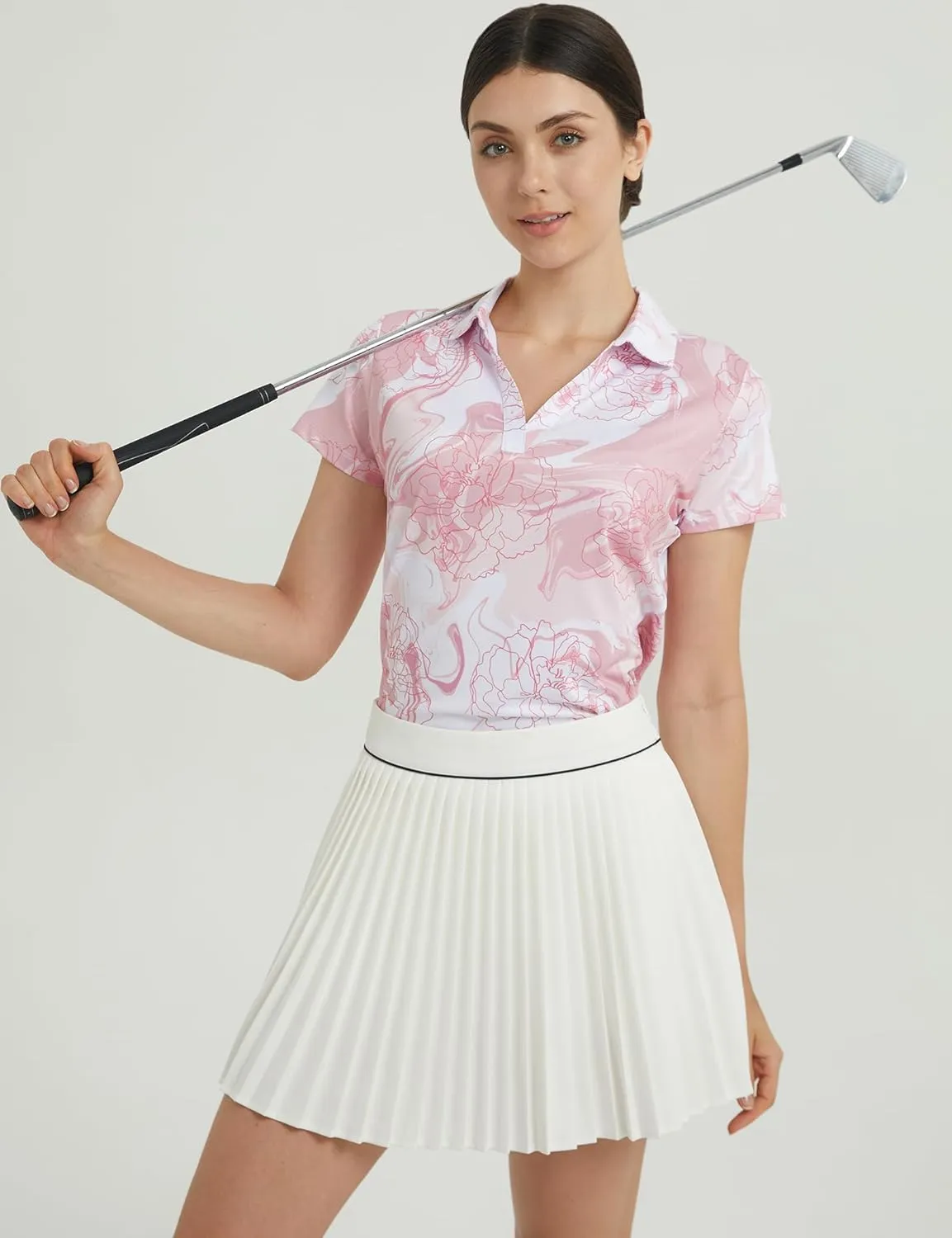 Womens Golf Shirt - Performance Moisture Wicking Quick-Dry Golf Polo Shirts for Women