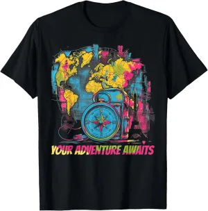 Your Adventure Awaits - Travel Explorer Global Adventure T-Shirt