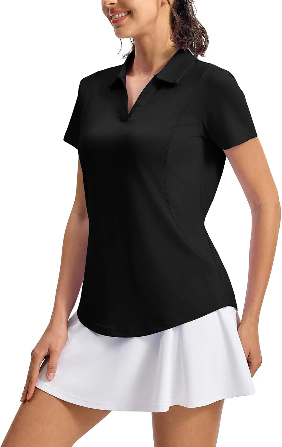 YSENTO Womens Golf Apparel Shirts Clothes V-Neck Tops Collared UPF 50  Dry Fit Short Sleeve Tennis Polo Shirts